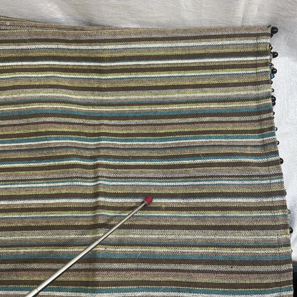 PIER 1 IMPORTS Striped 100% Cotton Beaded Table Mats/Placemats 14x 20” Set of 6 - Picture 9 of 11